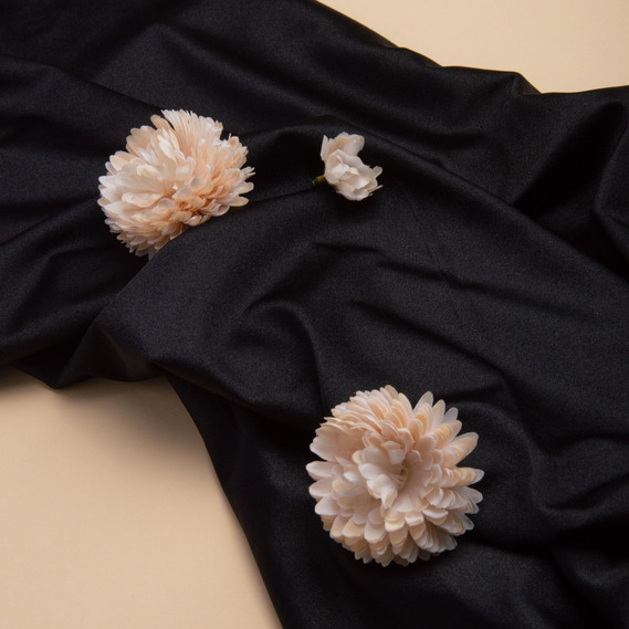 Ткань трикотаж Бифлекс 200 гр/м2 стрейчевая эластичная блестящая для купальников и спортивной одежды чорна, фото 3