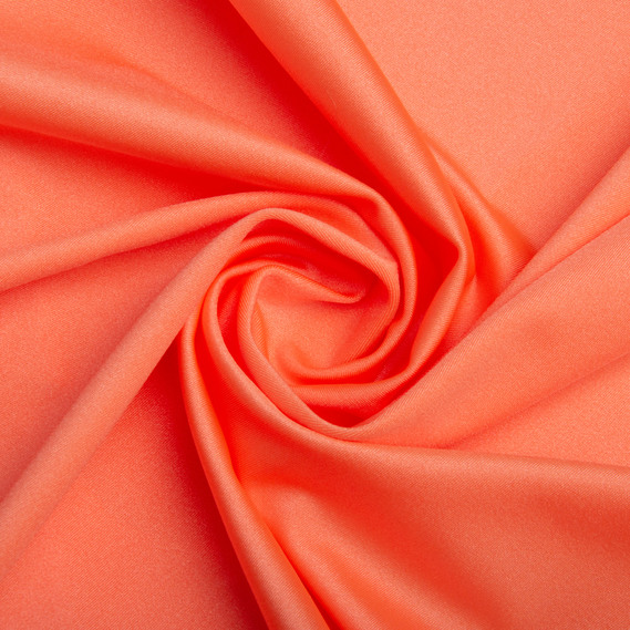 Ткань трикотаж Бифлекс 200 гр/м2 стрейчевая эластичная блестящая для купальников и спортивной одежды св/помаранч, фото 1