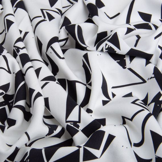 Тканина штапель твіл віскоза 160 гр/м2 145 см платтяна тканина натуральна, для блузок, суконь, спідниць графіті, фото 3