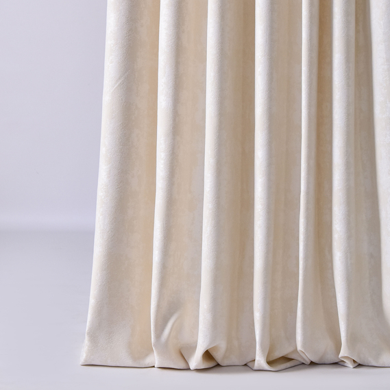 Ткань портьерная однотонная Фонлук Leopar Soft, 285 см, 280 гр/м2, шторная ткань, ткань для штор, шторы, портьеры, гардины, ткань гардинная V-12755 крем, фото 1