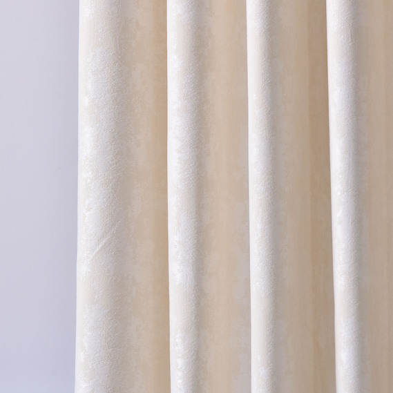 Ткань портьерная однотонная Фонлук Leopar Soft, 285 см, 280 гр/м2, шторная ткань, ткань для штор, шторы, портьеры, гардины, ткань гардинная V-12755 крем, фото 3