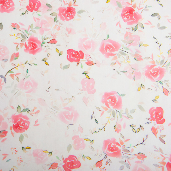 Тканина платтяна штапель віскоза 145 см 90 г/м2 для суконь, спідниць, брюк, комбінезонів, дитячого одягу Розалі корал, фото 2