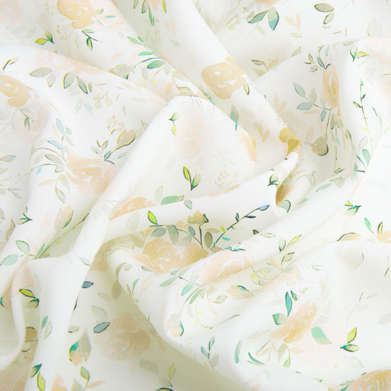 Тканина платтяна штапель віскоза 145 см 90 г/м2 для суконь, спідниць, брюк, комбінезонів, дитячого одягу Розалі салат, фото 3