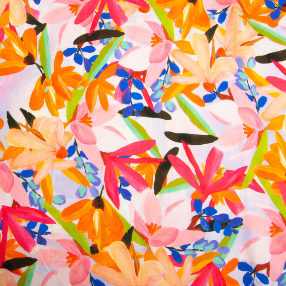 Ткань штапель вискоза 135 гр/м2 плательная ткань натуральная, для блузок, платьев, юбок квітковий рай, фото 2