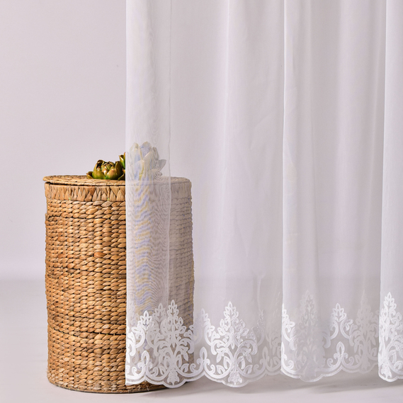 Ткань тюль бамбук с вышивкой Венеция, 315 см, 58 гр/м2, тюлевая ткань, ткань для тюля, гардины, ткань гардинная V-02 ecru, фото 4 Ткань тюль бамбук с вышивкой Венеция, 315 см, 58 гр/м2, тюлевая ткань, ткань для тюля, гардины, ткань гардинная V-02 ecru, фото 4