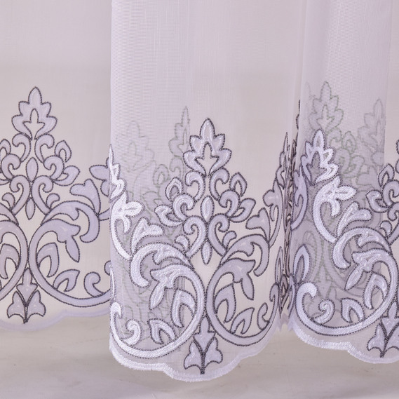 Ткань тюль бамбук с вышивкой Венеция, 315 см, 58 гр/м2, тюлевая ткань, ткань для тюля, гардины, ткань гардинная V-03 gri, фото 2 Ткань тюль бамбук с вышивкой Венеция, 315 см, 58 гр/м2, тюлевая ткань, ткань для тюля, гардины, ткань гардинная V-03 gri, фото 2