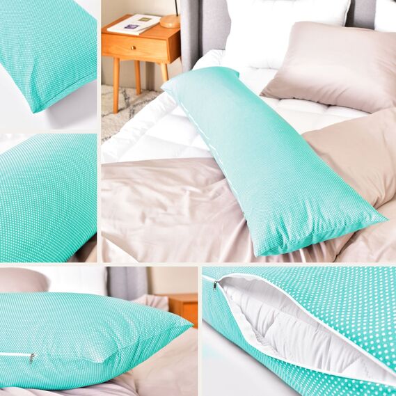 Наволочка для подушки NORDIC TM IDEIA 40х140 см бязь з блискавкою м`ята, фото 5