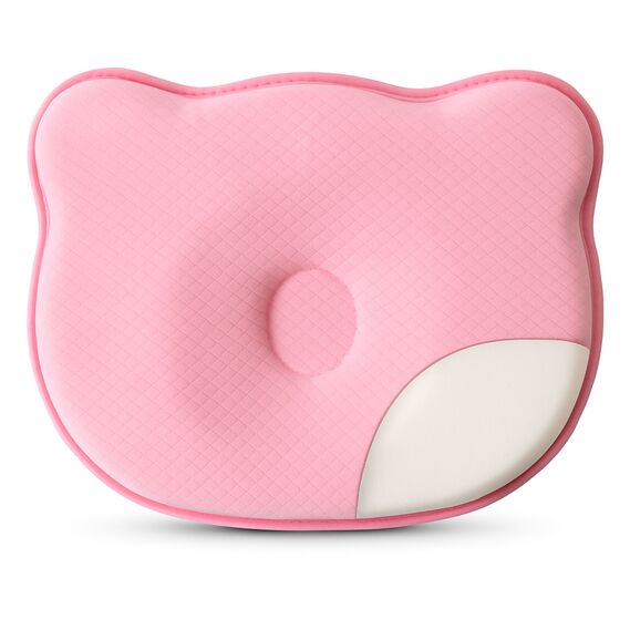 BabyComfort PAPAELLA Orthopedic Baby Pillow 27х22х3 cm with Memory Foam, Bear-Shaped рожева, фото 1