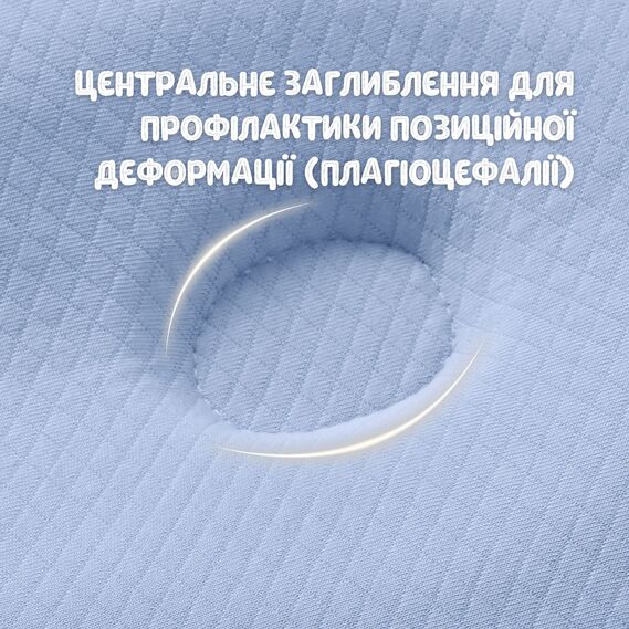 BabyComfort PAPAELLA Orthopedic Baby Pillow 27х22х3 cm with Memory Foam, Bear-Shaped блакитна, фото 4