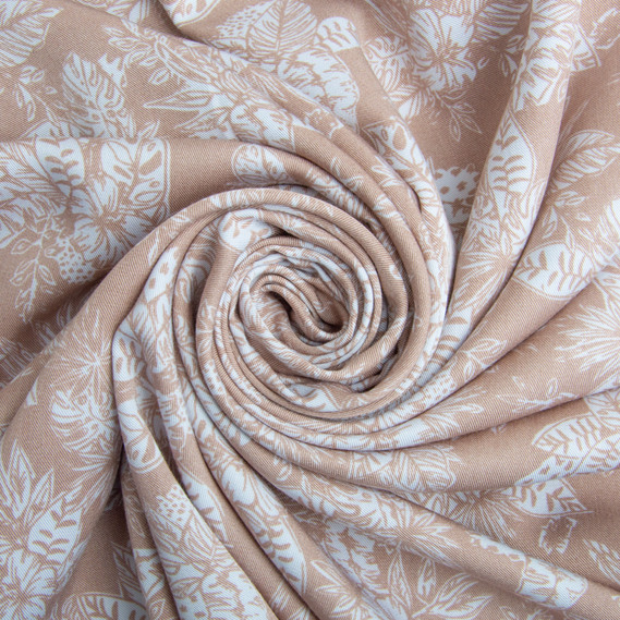 Тканина штапель твіл віскоза 160 гр/м2 145 см платтяна тканина натуральна, для блузок, суконь, спідниць Сімона беж, фото 1