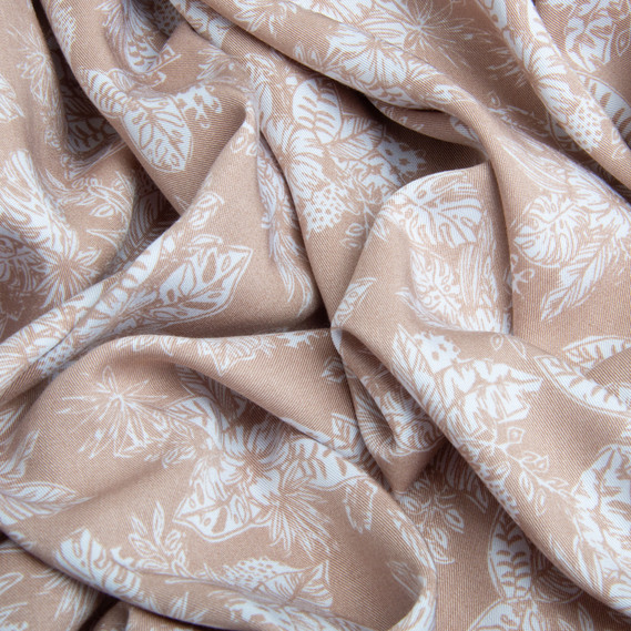 Тканина штапель твіл віскоза 160 гр/м2 145 см платтяна тканина натуральна, для блузок, суконь, спідниць Сімона беж, фото 3