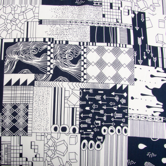 Тканина платтяна штапель віскоза 145 см 130 г/м2 для суконь, спідниць, брюк, комбінезонів, дитячого одягу Фентезі т/синя, фото 2