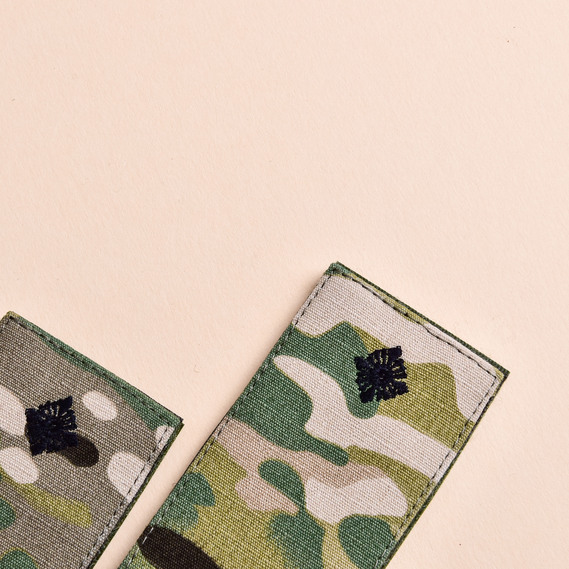 2-Piece Chevron Set with Hook Backing Ukrainian Army Rank Epaulettes Junior Lieutenant in Multicam, 5х10 cm, фото 3