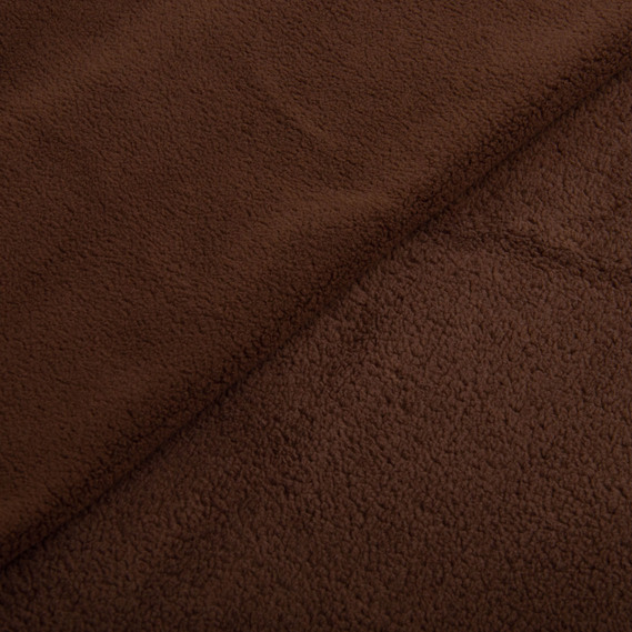 Fabric fleece premium Teddy 140 cm 360 gsm for hoodies, tracksuits, fleece jackets коричнева, фото 2