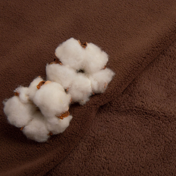 Fabric fleece premium Teddy 140 cm 360 gsm for hoodies, tracksuits, fleece jackets коричнева, фото 4