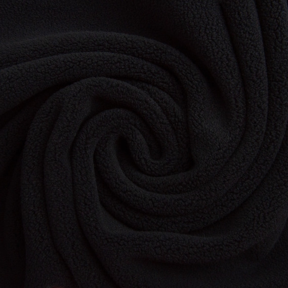 Fabric fleece premium Teddy 140 cm 360 gsm for hoodies, tracksuits, fleece jackets чорна, фото 1