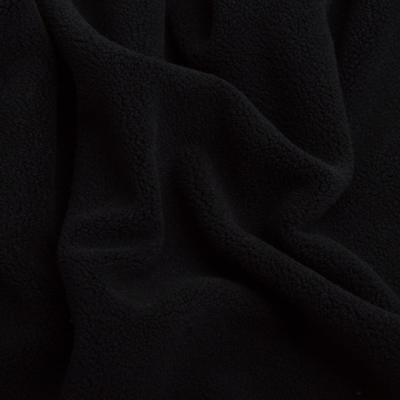 Ткань флис премиум Тедди 140 см 360 гр/м2 для кофт, спортивных костюмов, флисовок чорна, фото 3 Ткань флис премиум Тедди 140 см 360 гр/м2 для кофт, спортивных костюмов, флисовок чорна, фото 3