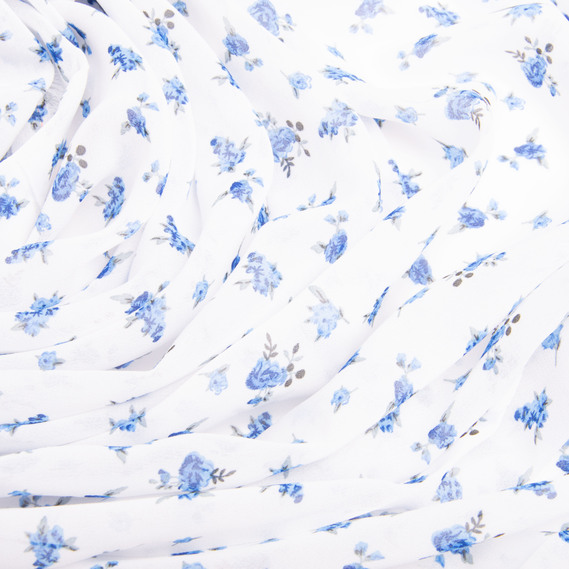 Ткань шифон плательная легкая воздушная 75 гр/м2 150 см для платьев, юбок, блуз, аксессуаров трояндочки, фото 3