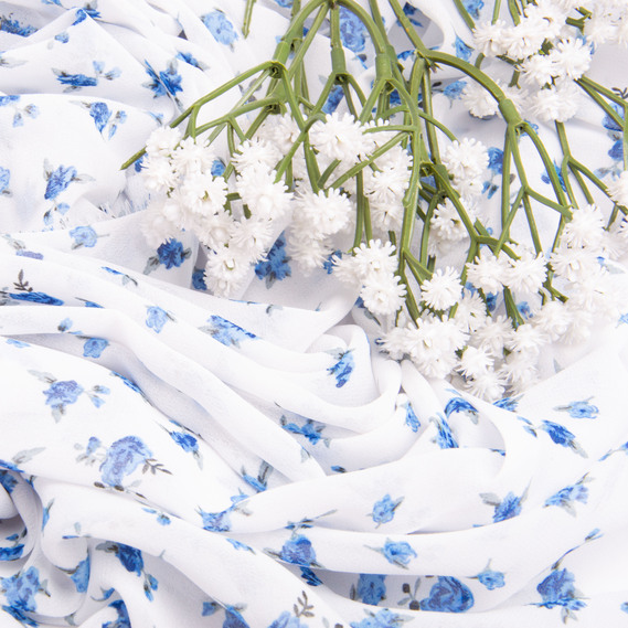 Ткань шифон плательная легкая воздушная 75 гр/м2 150 см для платьев, юбок, блуз, аксессуаров трояндочки, фото 4