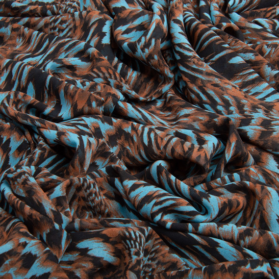 Тканина шифон платтяна легка повітряна 95 г/м2 150 см для суконь, спідниць, блуз, аксесуарів Леонардо коричн, фото 3