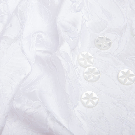 Ткань костюмная жаккард  Роза 125 гр/м2 150 см для одежды, платьев, костюмов, юбок біла, фото 4
