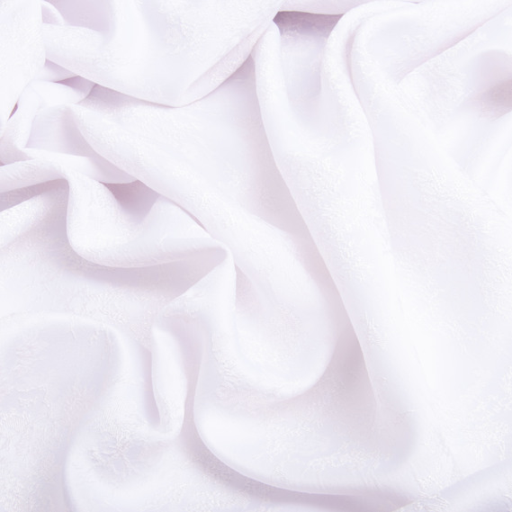 Jacquard suit fabric Bouquet 150 cm wide, 190 g/m2, made of viscose and cotton natural composition, suitable for clothing, dresses, suits, and skirts біла, фото 3