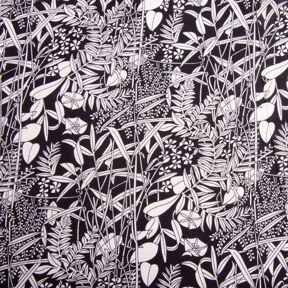 Ткань шифон плательная легкая воздушная стрейч 110 гр/м2 150 см для платьев, юбок, блуз, аксессуаров флора чорна, фото 2