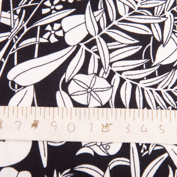 Ткань шифон плательная легкая воздушная стрейч 110 гр/м2 150 см для платьев, юбок, блуз, аксессуаров флора чорна, фото 5