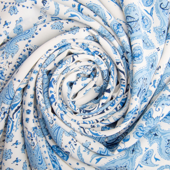 Тканина шифон платтяна легка повітряна стрейч 110 г/м2 150 см для суконь, спідниць, блуз, аксесуарів Санторіні, фото 1