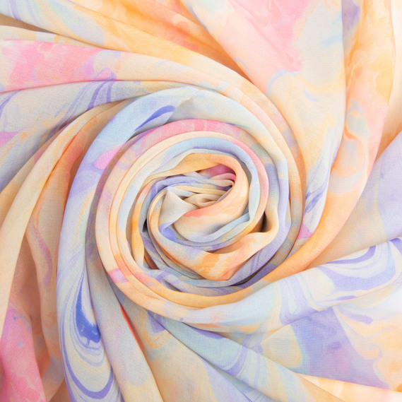 Тканина шифон мікро платтяна легка повітряна 55 г/м2 140 см для суконь, спідниць, блуз, аксесуарів помаранч, фото 1