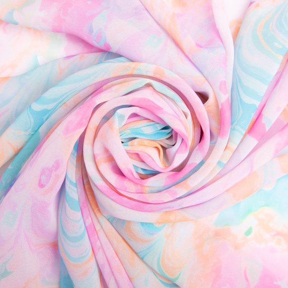 Тканина шифон мікро платтяна легка повітряна 55 г/м2 140 см для суконь, спідниць, блуз, аксесуарів рожева, фото 1