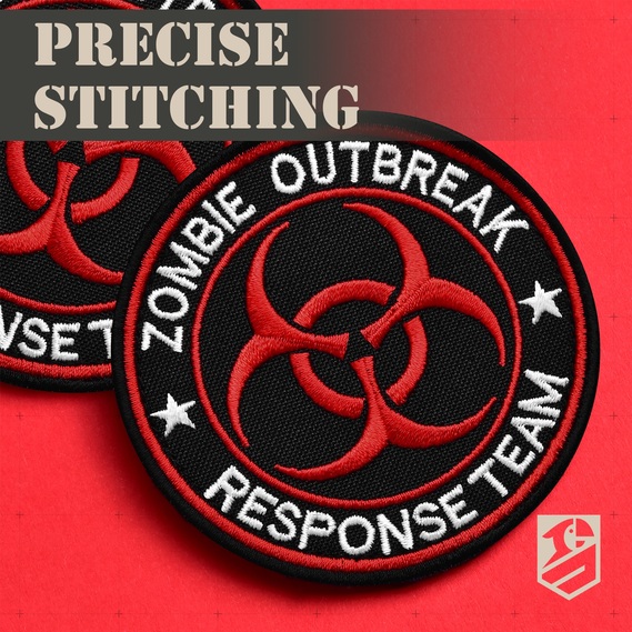 2pcs Zombie Outbreak Response Team Patch, Embroidered Hook and Loop Zombie Patch, Tactical Morale Funny Patches for Tactical Backpack, Vest, Hat, Dog Harness, Sew on Option, фото 8 2pcs Zombie Outbreak Response Team Patch, Embroidered Hook and Loop Zombie Patch, Tactical Morale Funny Patches for Tactical Backpack, Vest, Hat, Dog Harness, Sew on Option, фото 8