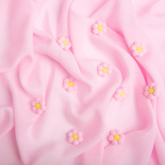 Тканина платтяна віскоза 145 см 93 г/м2 для суконь, легких костюмів, брюк, дитячого одягу рожева, фото 3