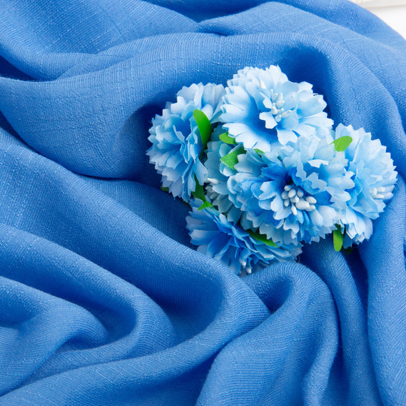 Ткань плательная вискоза 145 см 93 гр/м2 для платьев, легких костюмов, брюк, детской одежды блакитна, фото 3