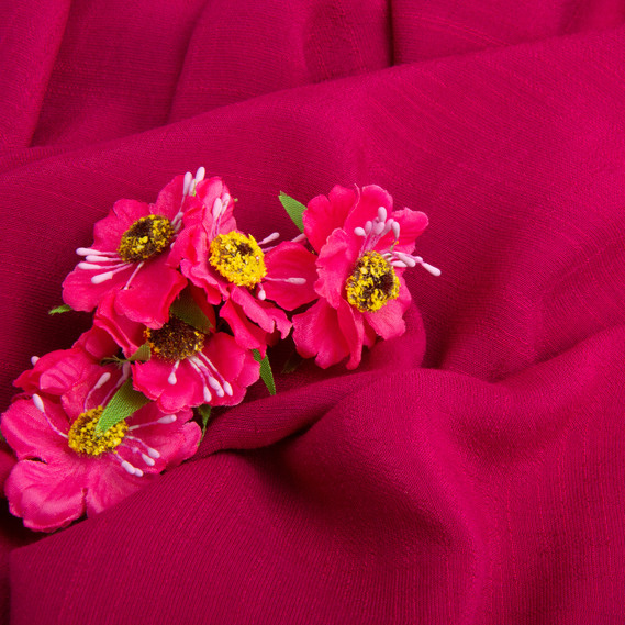 Тканина платтяна віскоза 145 см 93 г/м2 для суконь, легких костюмів, брюк, дитячого одягу фуксія, фото 3