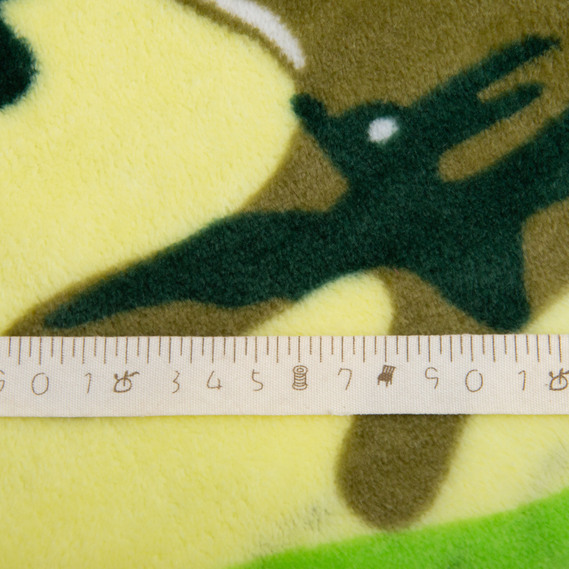 Тканина махрова Велсофт 140 см 280 гр/м2 для халатів, піжам, пледів і покривал надзвичайно м’яка Діно салат, фото 5