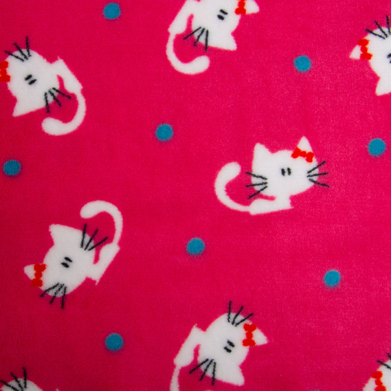 Ткань махровая Велсофт 140 см 280 гр/м2 для халатов, пижам, пледов и покрывал супер мягкая кошенята, фото 2