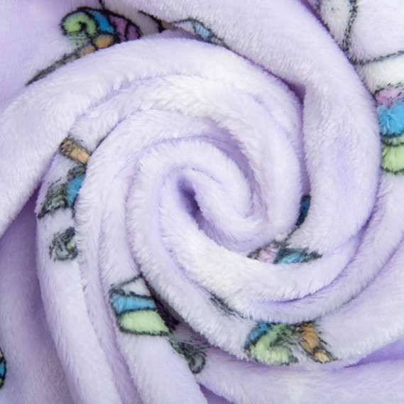 Ткань махровая Велсофт 140 см 280 гр/м2 для халатов, пижам, пледов и покрывал супер мягкая єдиноріг бузок, фото 1