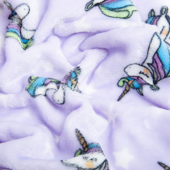 Ткань махровая Велсофт 140 см 280 гр/м2 для халатов, пижам, пледов и покрывал супер мягкая єдиноріг бузок, фото 3