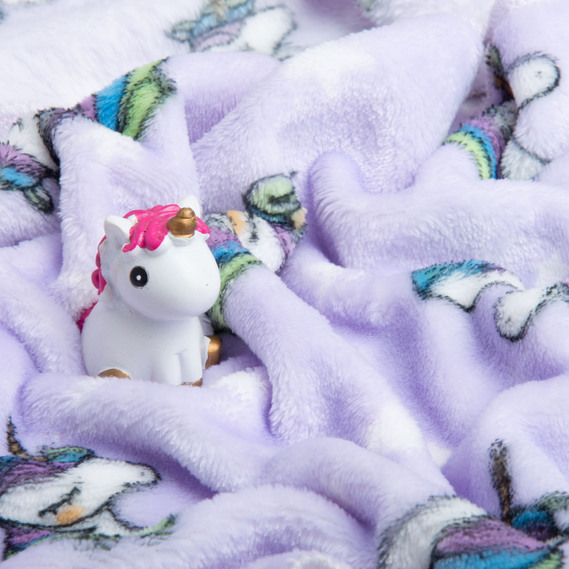 Ткань махровая Велсофт 140 см 280 гр/м2 для халатов, пижам, пледов и покрывал супер мягкая єдиноріг бузок, фото 4