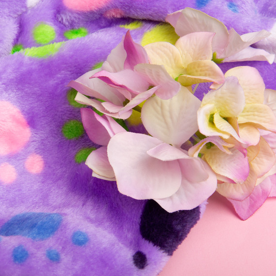 Ткань махровая Велсофт 140 см 280 гр/м2 для халатов, пижам, пледов и покрывал супер мягкая лапки бузок, фото 4