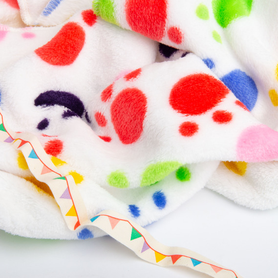 Тканина махрова Велсофт 140 см 280 гр/м2 для халатів, піжам, пледів і покривал надзвичайно м’яка лапки білі, фото 4