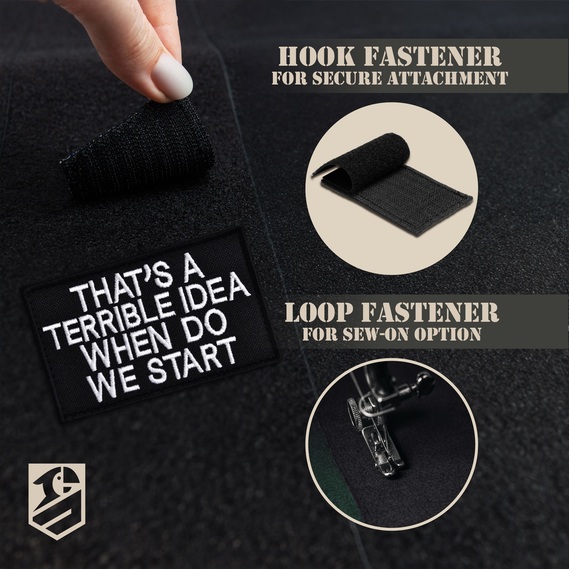 That’s A Terrible Idea When Do We Start Patch Set 2 pcs, 5х8 cm, Embroidered Tactical Patch, фото 5