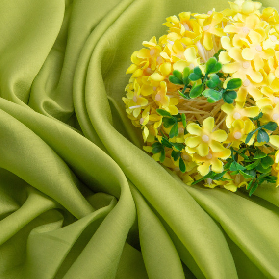 Тканина Тенсел шовк 45 г/м2 150 см легка, дихаюча для вишуканого одягу фісташка , фото 3