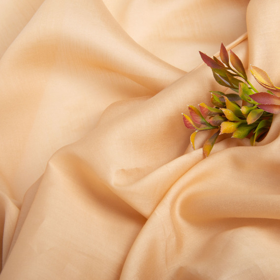 Тканина Тенсел шовк 45 г/м2 150 см легка, дихаюча для вишуканого одягу карамель, фото 3