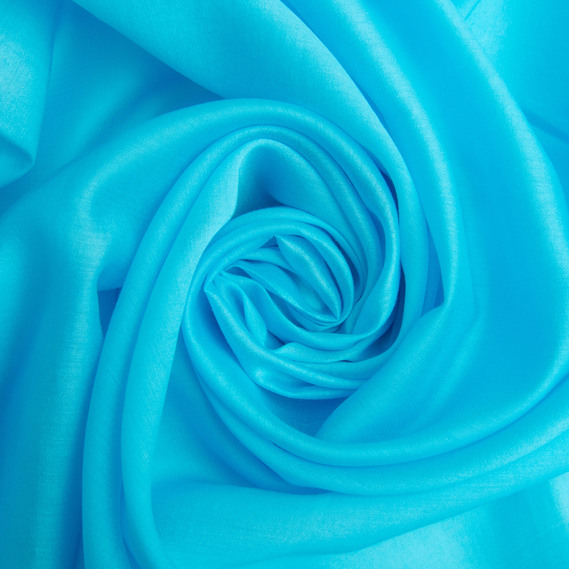 Тканина Тенсел шовк 45 г/м2 150 см легка, дихаюча для вишуканого одягу т/блакитна, фото 1