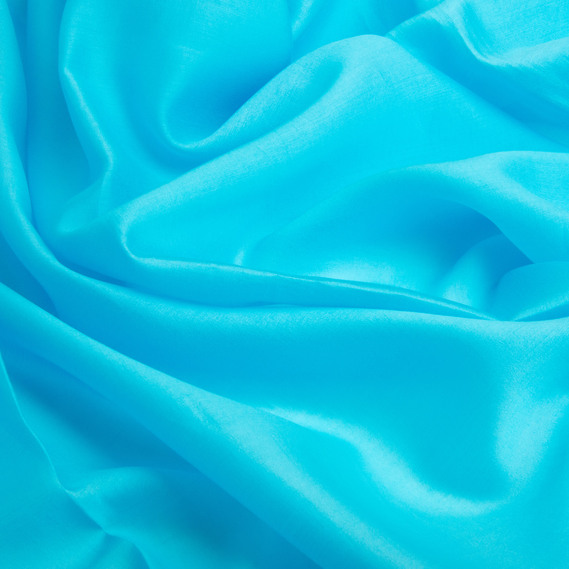 Тканина Тенсел шовк 45 г/м2 150 см легка, дихаюча для вишуканого одягу т/блакитна, фото 2