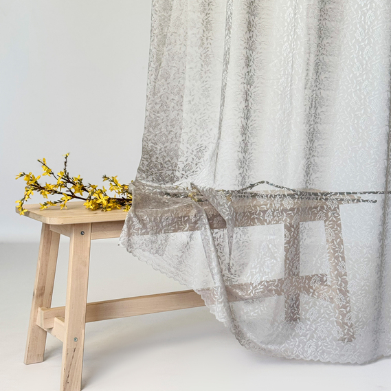 Ткань тюль жаккард Дивоцвет 310 см 63 гр/м2 тюлевая ткань, ткань для тюля, тюль, гардины, жаккардовая тюль, гардинная ткань G2335 сірий, фото 4 Ткань тюль жаккард Дивоцвет 310 см 63 гр/м2 тюлевая ткань, ткань для тюля, тюль, гардины, жаккардовая тюль, гардинная ткань G2335 сірий, фото 4