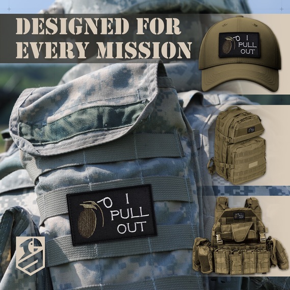 Набор шевронов 2 шт I Pull Out 5х8 см, вышитый патч с липучкой, фото 2