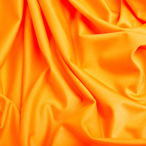 Ткань трикотаж Бифлекс 200 гр/м2 стрейчевая эластичная блестящая для купальников и спортивной одежды неон помаранч, фото 2